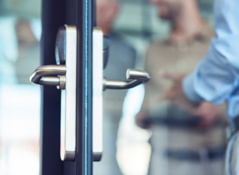 an image of a door for access control purposes