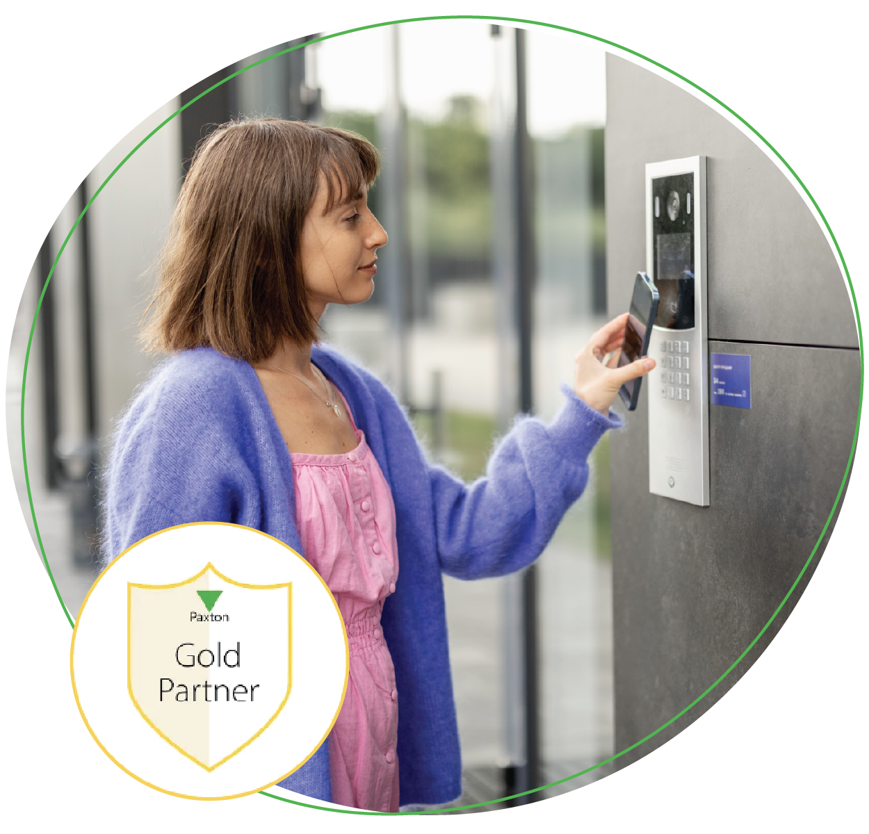a paxton reader on the entry point for secure door access control