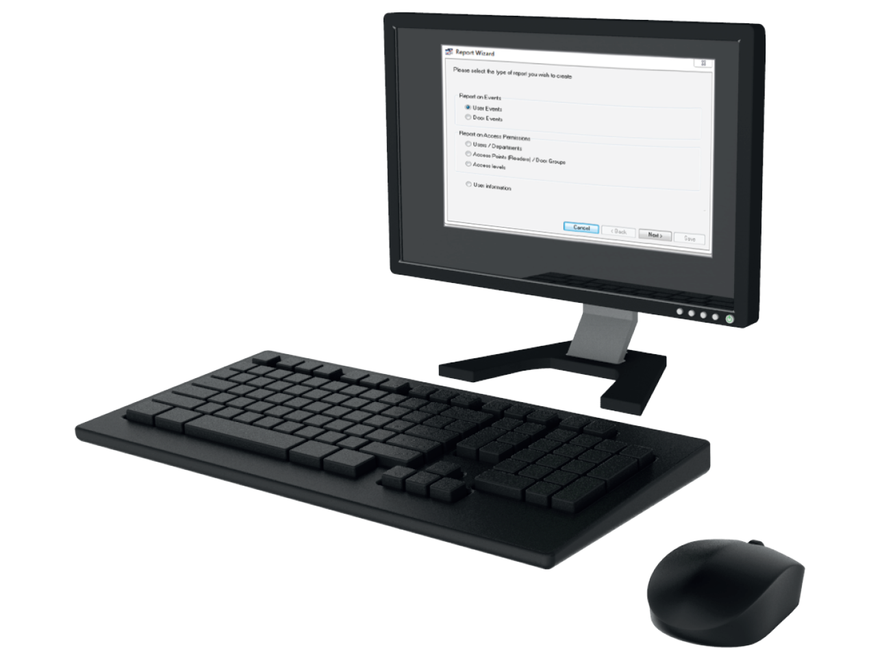 paxton report wizard screen on a pc