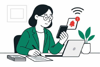 staff receiving an alert for school lockdown