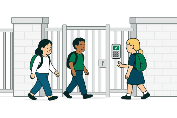 secure gate control for schools preventing unauthorised access